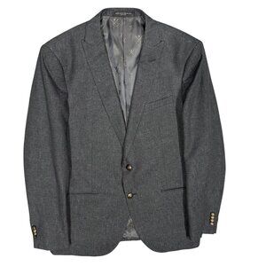 John Varvatos USA Blazer Signature Tailored Cotton Sport Coat Textured Grey 42R